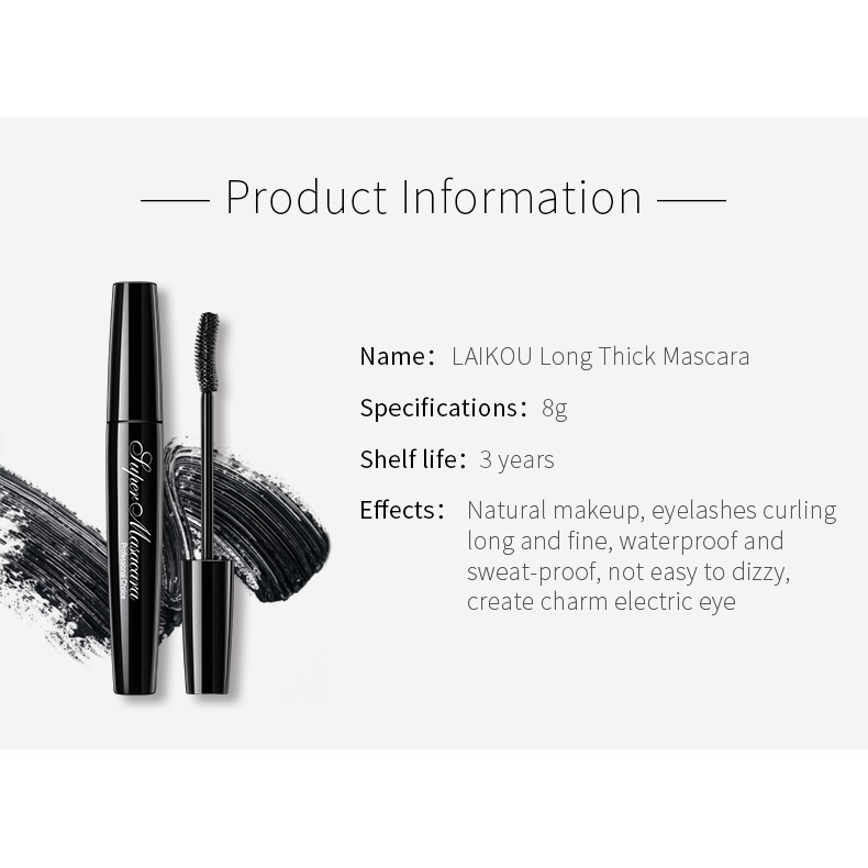 LAIKOU Mascara Black Brown Lifted Thick Long Lasting 8g | BigBuy360 - bigbuy360.vn