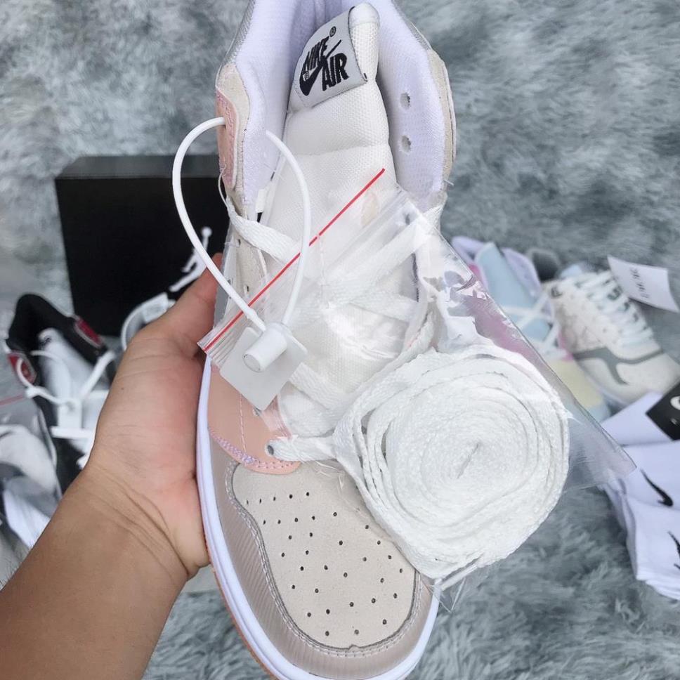 Giày jordan 1 Mid Milan cao cổ, giày Air Jordan Xám Cam Nhạt Cao Cấp Nam Nữ đủ size 36-43 full box bill