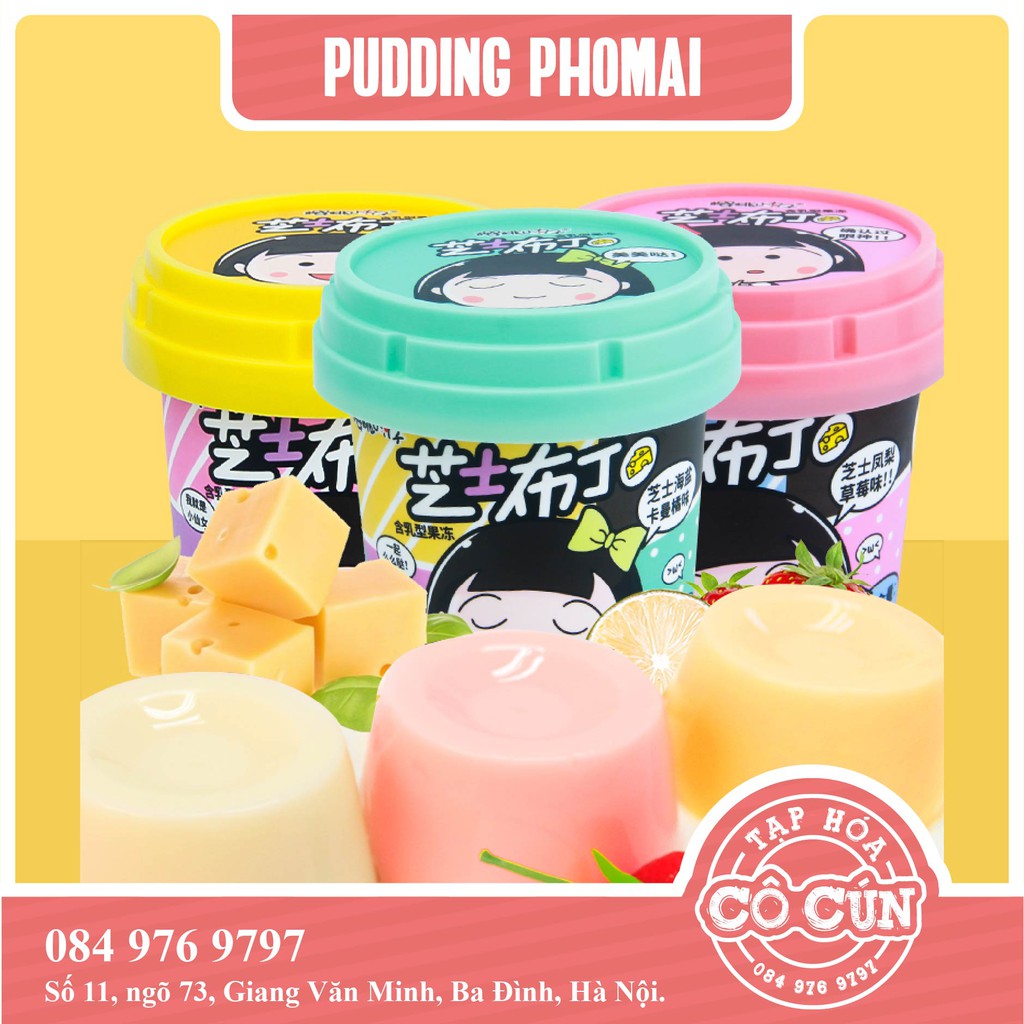 Thạch Pudding Phô mai Maruko - hộp xinh xắn kèm thìa, đủ vị trái cây thơm ngon