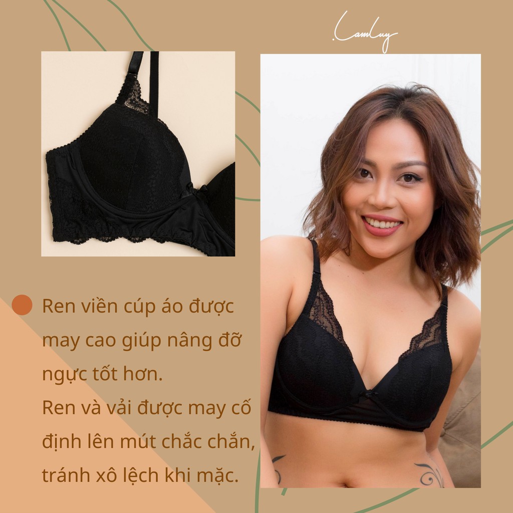Áo ngực không gọng Lamluy Bra Ren Đen V2 nâng ngực tốt | BigBuy360 - bigbuy360.vn