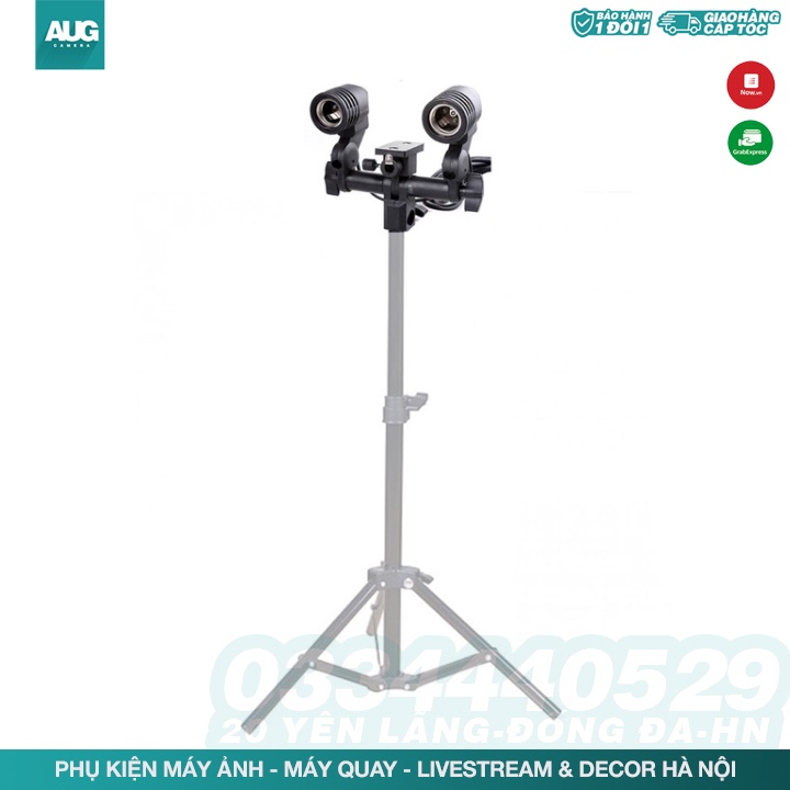 Đui đèn đôi E27 Có lỗ gắn dù - AUG Camera