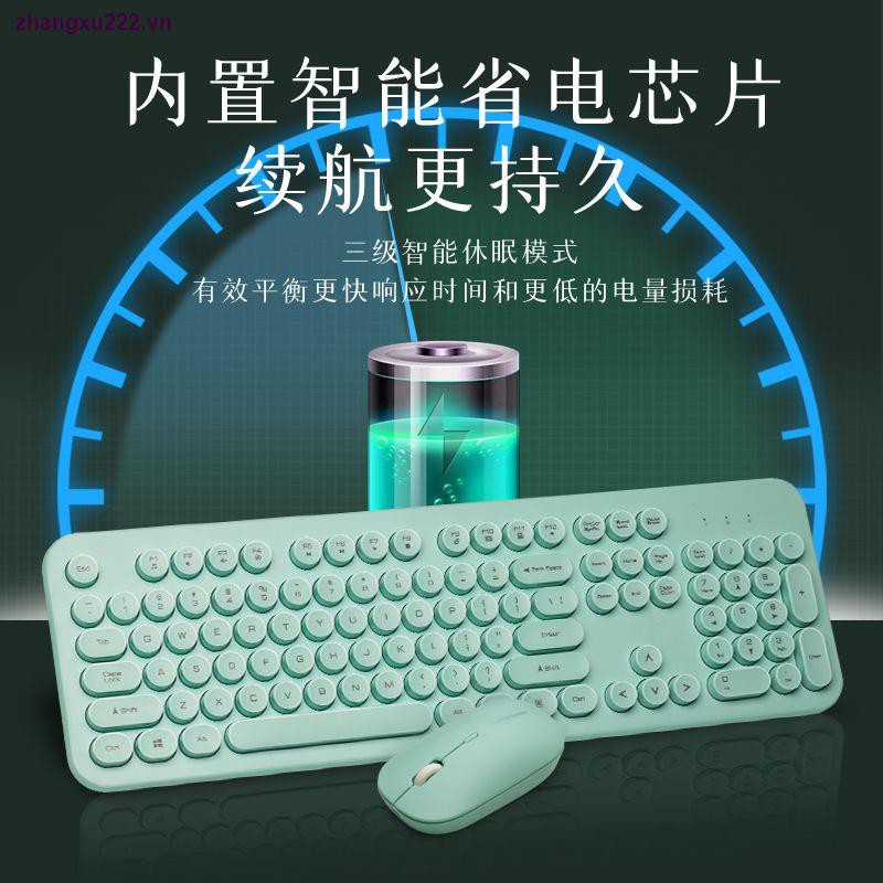Bàn phím cơ không dây K520 phím tròn chống thấm nước không gây tiếng ồn dùng cho chơi game kèm chuột