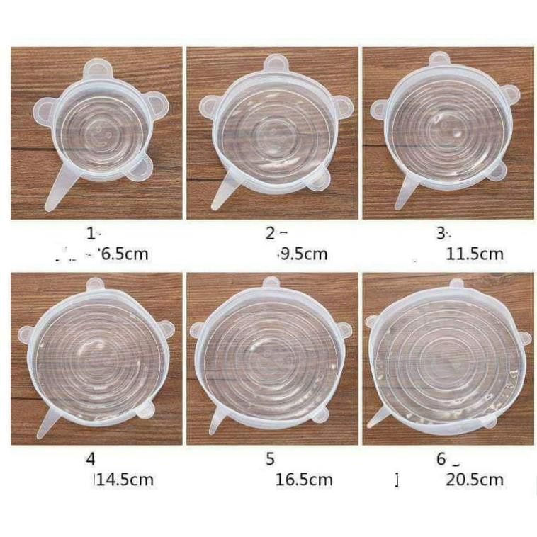 Set 6 Miếng Nắp Đậy Silicon Co Giãn - Bọc Chén, Bát, Thực Phẩm Cần Bảo Quản | BigBuy360 - bigbuy360.vn