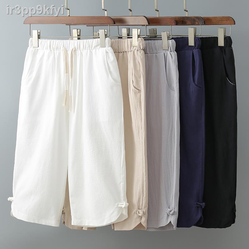 ✙☎. Quần tây nam mùa hè cắt quần short Trung Quốc triều thanh niên retro lỏng lẻo Hanfu phong cách Trung
