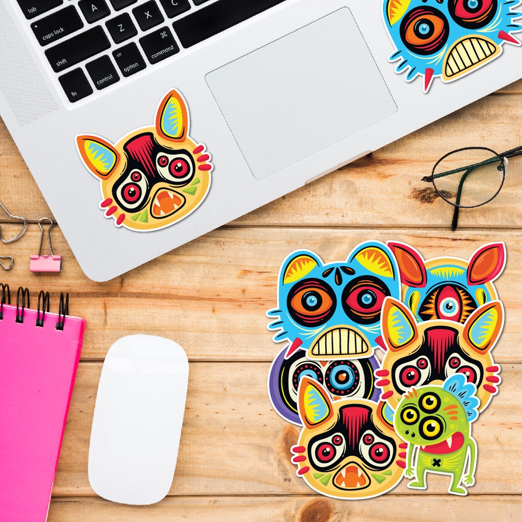 STICKER LẺ - Sticker Monster dán mũ bảo hiểm, laptop, điện thoại, vali. MSP: SS26