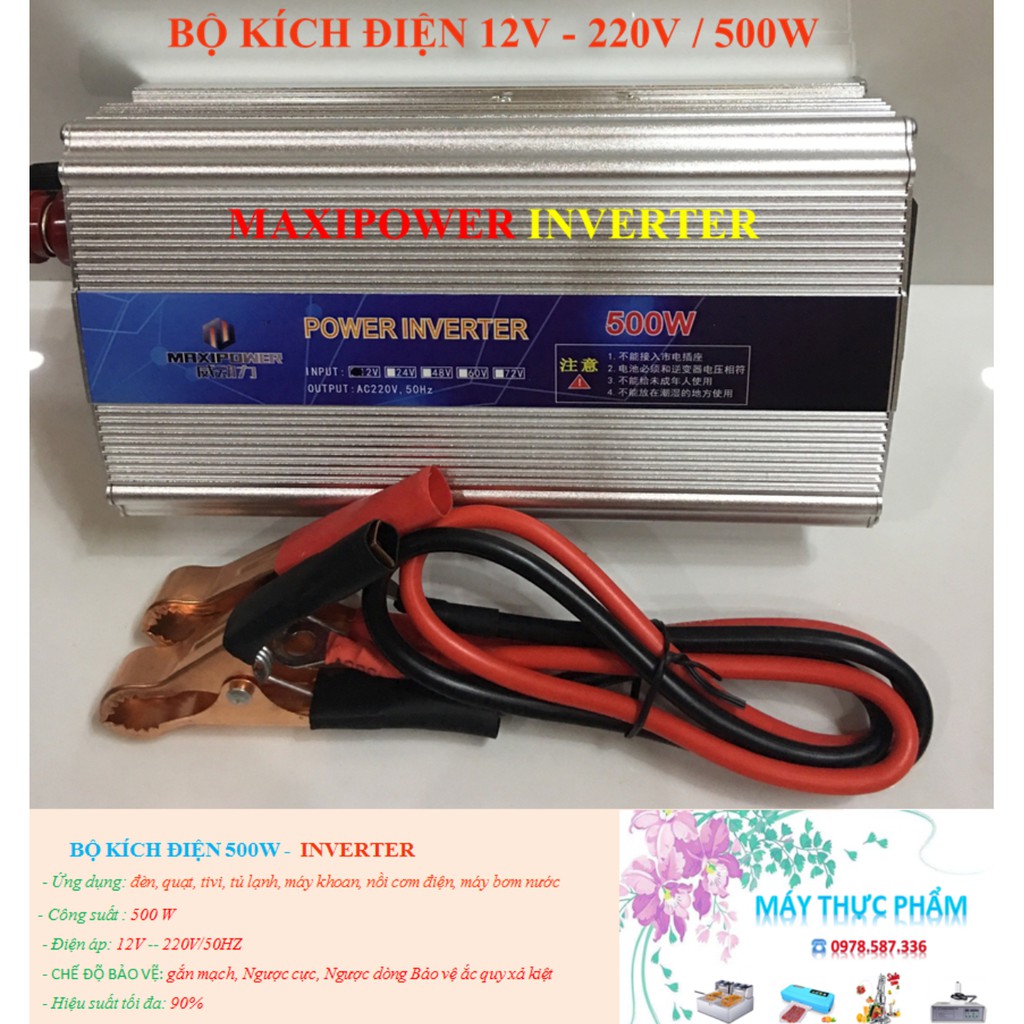 Bộ kích điện 500W 12V Sang 220V Sin Chuẩn