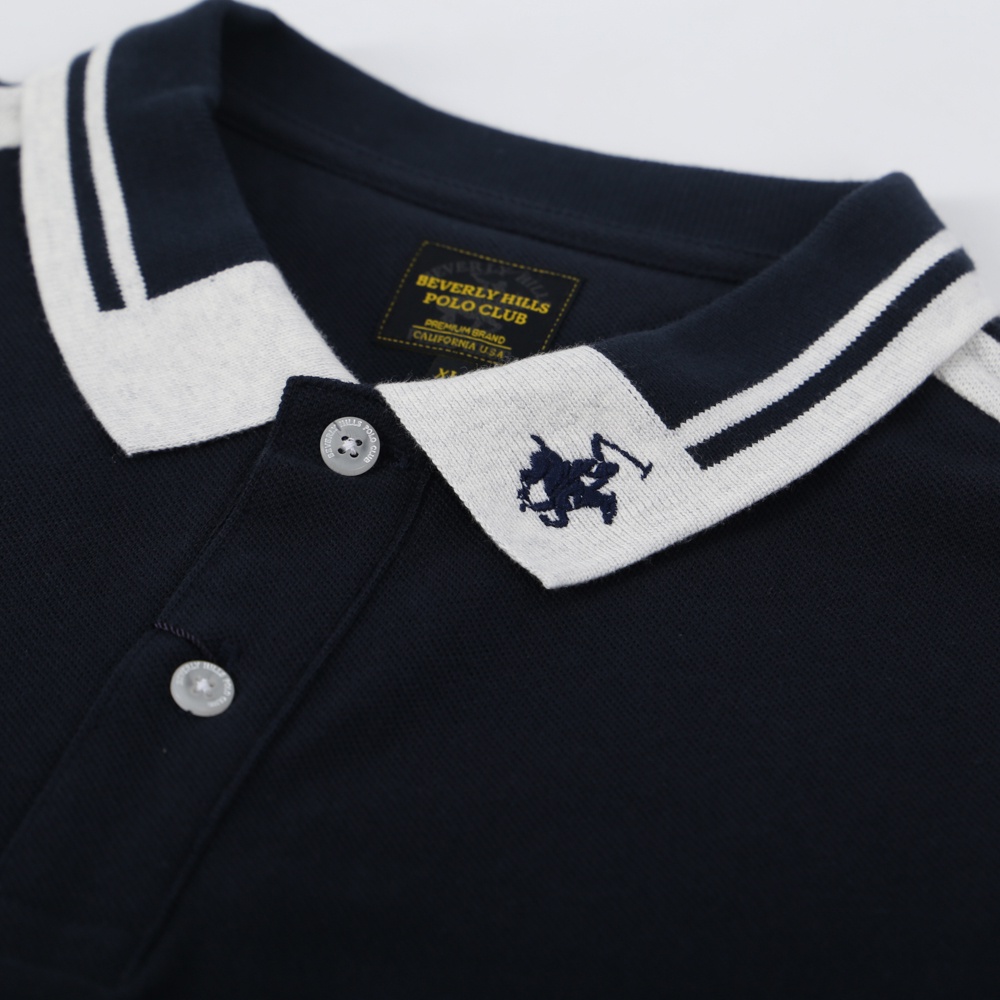 Beverly Hills Polo Club - Áo polo Ngắn tay Nam Slim Fit Navy đậm DN- BHPC PMSSW21TL013