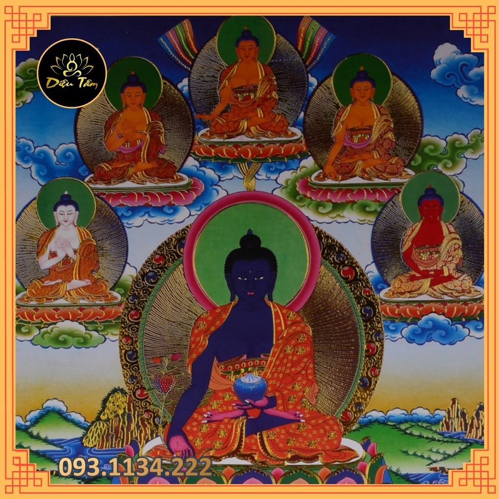 Tranh thangka tượng phật dược sư lưu ly quang