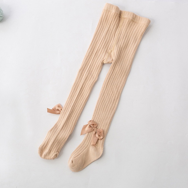 Quần Tất Nơ Bé Gái Chất Len Dày Mềm Mịn Co Giãn, Cạp Không Dão Size 6 Tháng Đến 10 Tuổi