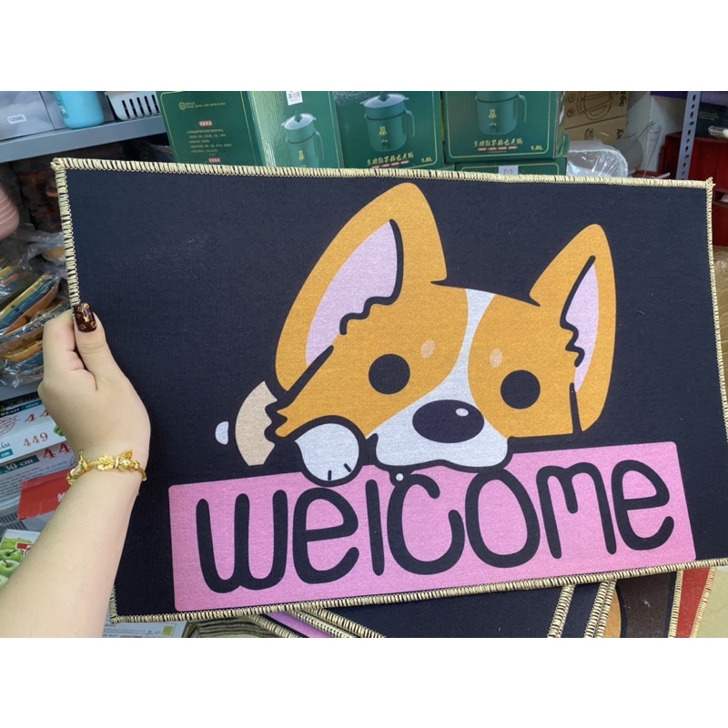 Thảm dậm chân lau chân hình thú chống trợt kháng khuẩn size 40*60cm