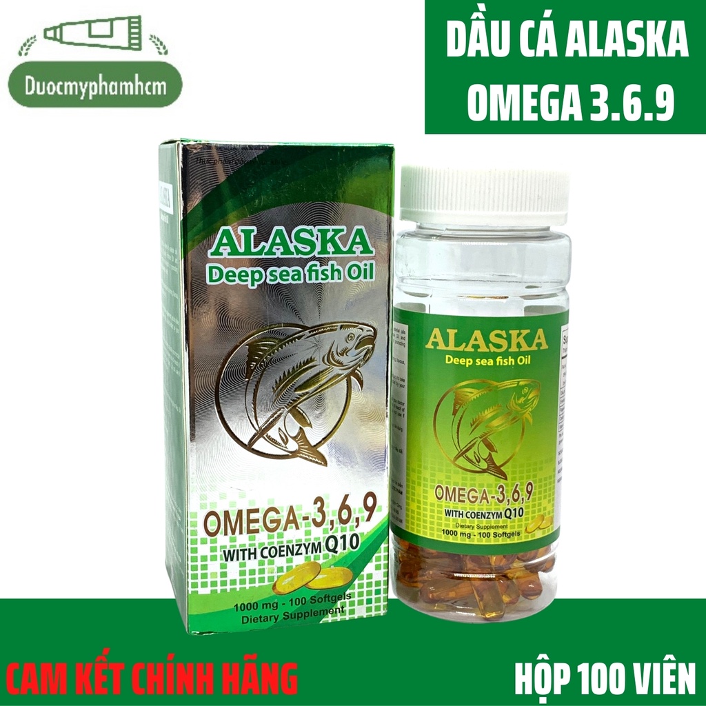 Dầu Cá ALASKA OMEGA 3,6,9 Xanh Hỗ trợ cải thiện trí lực , giảm nguy cơ