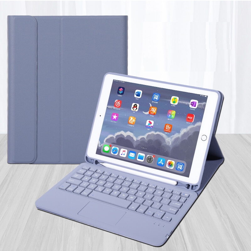 Bao Da Pu Máy Tính Bảng Kèm Bàn Phím Không Dây Cho Ipad 10.2 8th 7th 5th 6th Gen 9.7 Air 4 3 2 1 Pro 11 2021 2020 10.5 9.7 Ốp