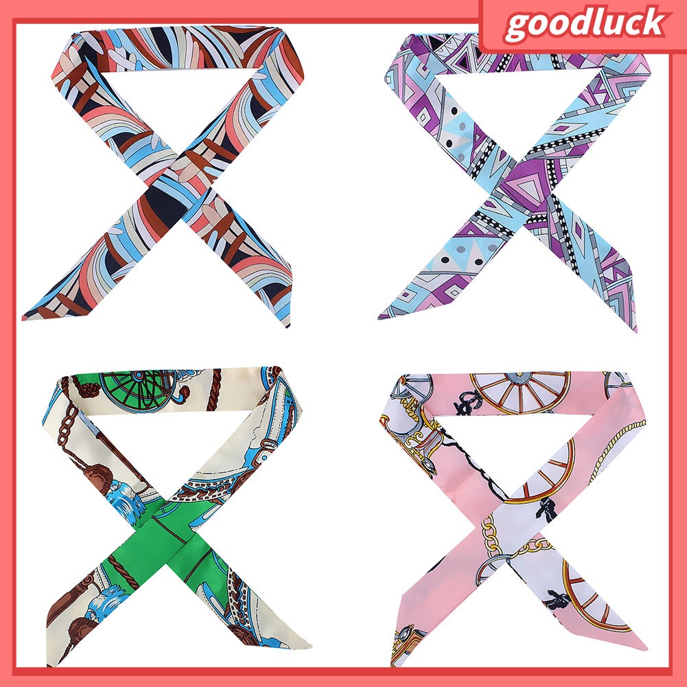 Khăn đeo đầu bằng lụa thắt nơ ruy băng thời trang