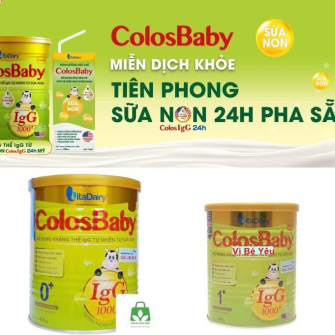 Sữa bột ColosBaby 400g Gold 1000IgG 0+, 1+ Mẫu mới Date mới nhất 2023