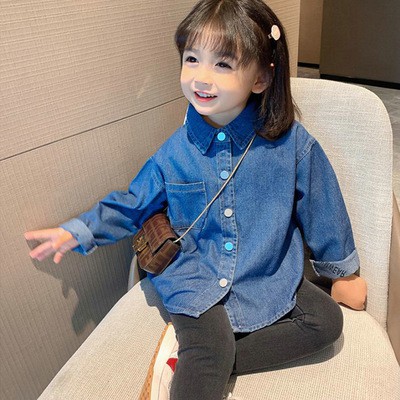 Áo khoác denim tay dài màu sắc đơn giản cho nữ
