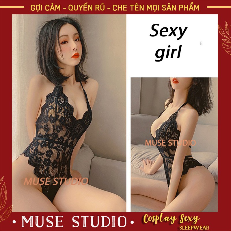 Đồ Ngủ Sexy 𝑿𝑨̉ 𝑲𝑯𝑶 Bộ Ngủ Bodysuit Sexy, Khoét Ngực V, Hở Lưng Gợi Cảm