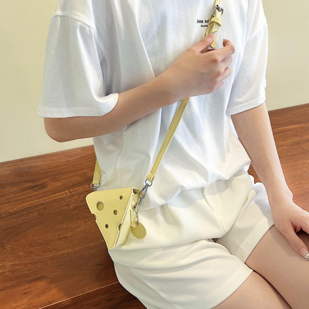 Túi Đeo Chéo Da PU Hình Tam Giác Đựng Tai Nghe / Tiền Xu Tiện Dụng Cho Nữ