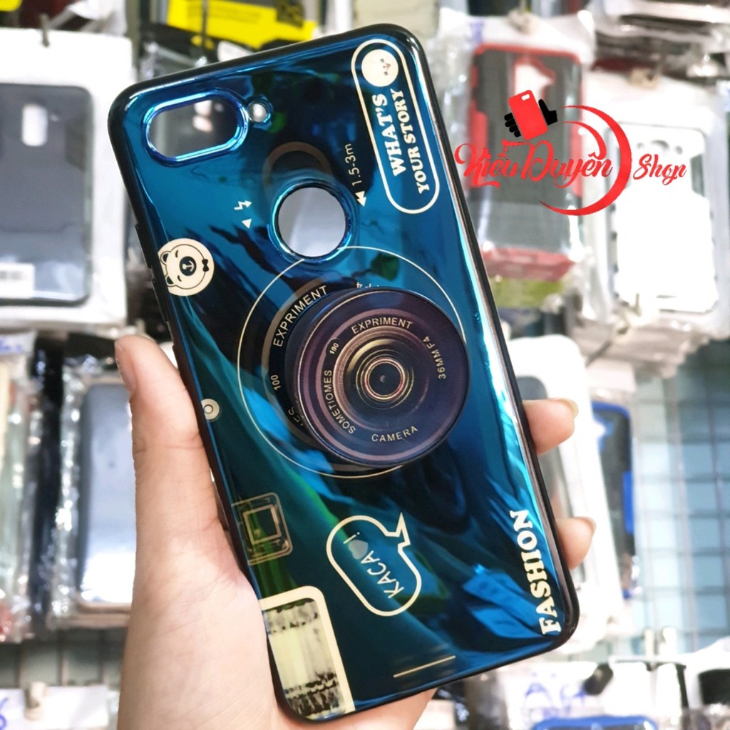 Ốp lưng Xiaomi Mi 8 Lite hình máy ảnh kèm giá đỡ và dây đeo