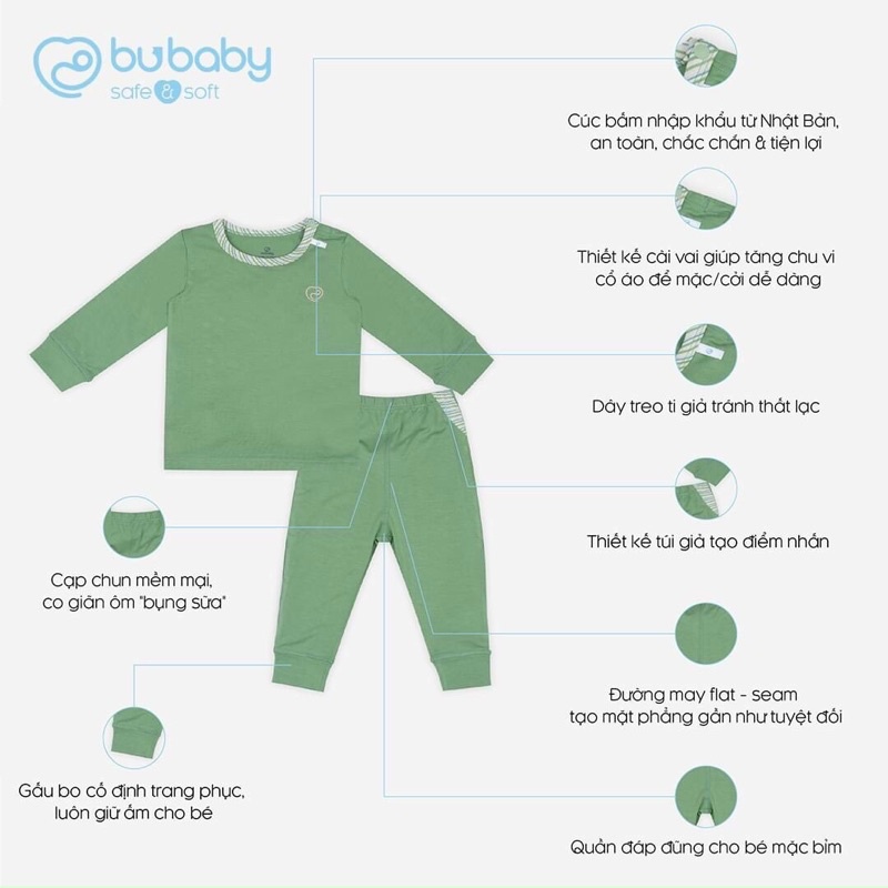 Bu sale up to 50%Bubaby! Bộ quần áo dài tay Bambus Zebra cho các bé từ 6m-4y hãng bu!