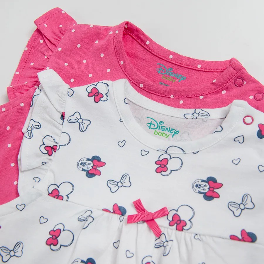 Set 2 body đùi bé gái sơ sinh (3-5kg) 100% COTTON ORGANIC hình Chuột Minnie VNXK xuất dư xịn