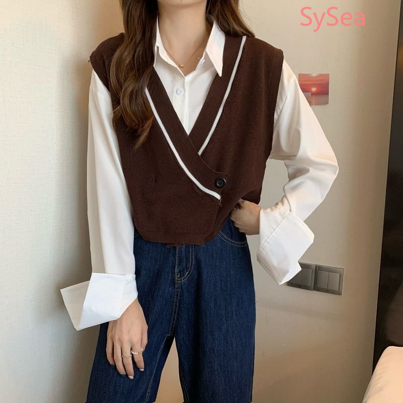 Áo Len Không Tay Phong Cách Retro Hàn Quốc