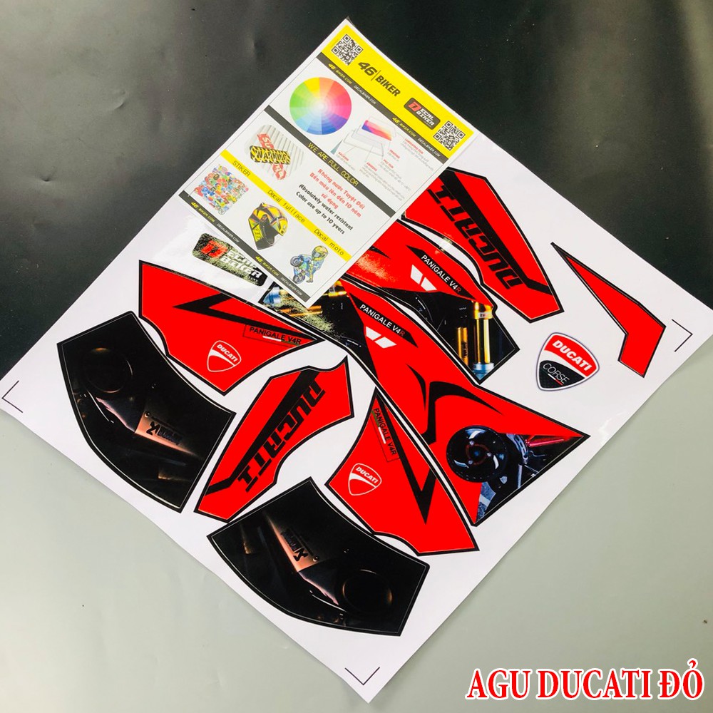 Mũ bảo hiểm fullface AGU đen bóng lên tem decal DUCATI siêu ngầu