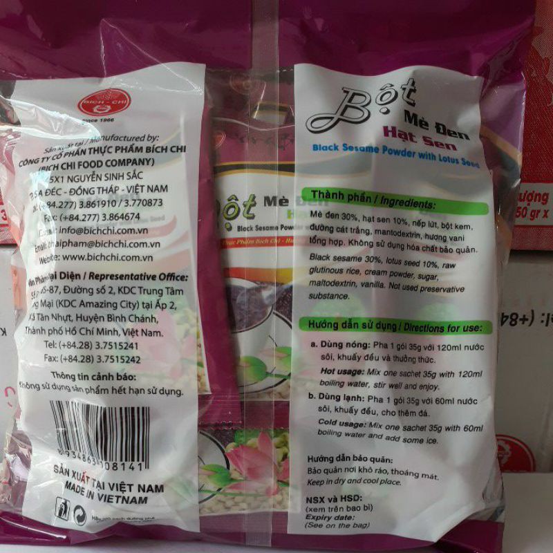 Bột Mè Đen Hạt Sen Có Đường Bịch 10 Gói | BigBuy360 - bigbuy360.vn