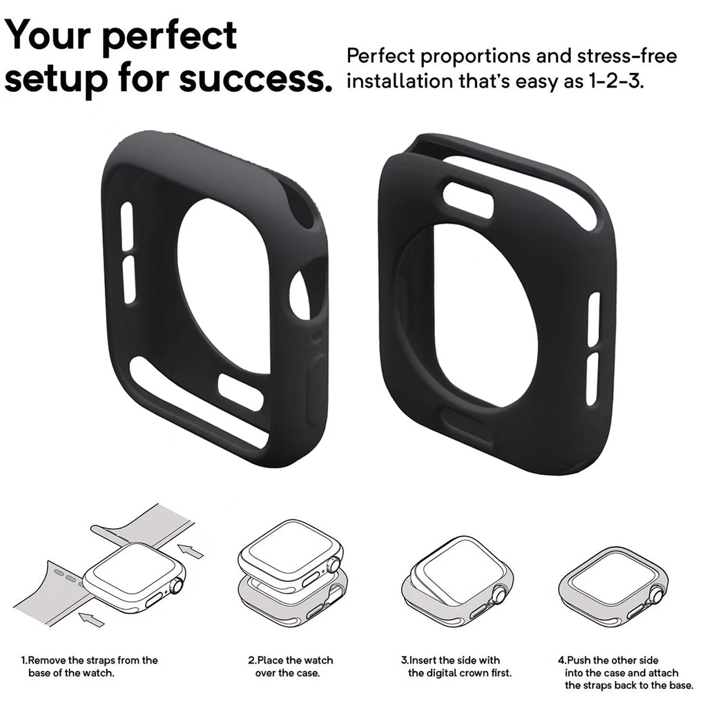 Khung Silicone Mềm Bảo Vệ Cho Đồng Hồ Thông Minh Apple Watch 7 41MM 45MM 4 5 6 SE 44MM 40MM