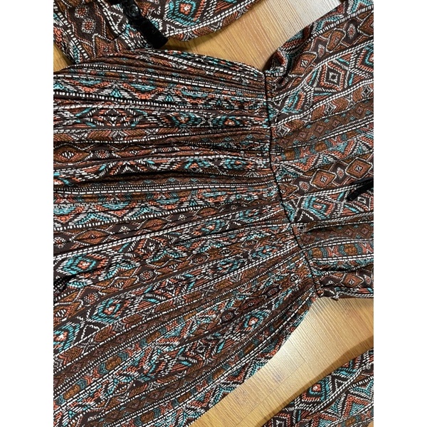 Váy đầm vintage nữ 2hand họa tiết thổ Cẩm rất đẹp size M