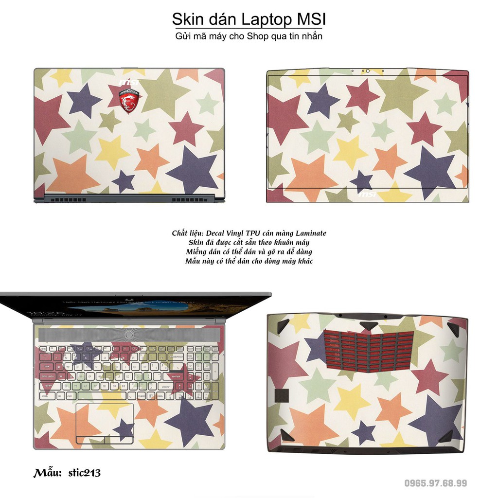 Skin dán Laptop MSI in hình Hoa văn sticker _nhiều mẫu 34 (inbox mã máy cho Shop)