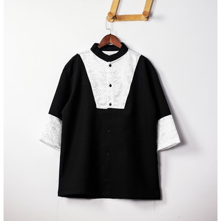 Áo Shanghai phối gấm Cổ Trụ