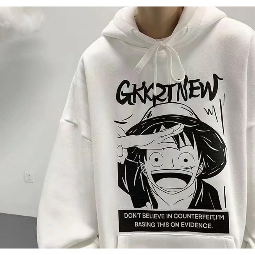 Áo hoodie áo 100% cotton tay dài in họa tiết One Piece thời trang Harajuku cho nam size m-5xl