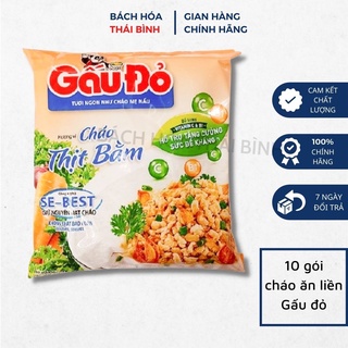 Combo 10 gói cháo ăn liền gấu đỏ thịt bằm/vị gà
