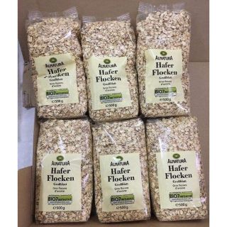(Sỉ_ lẻ) [Date từ  t10/2021] Yến mạch nguyên cán Alnatura Hafer Flocken nội địa Đức 500g