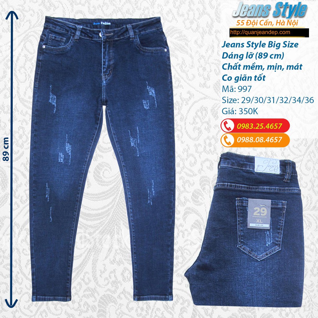 Jeans nữ dáng slim-boy big size