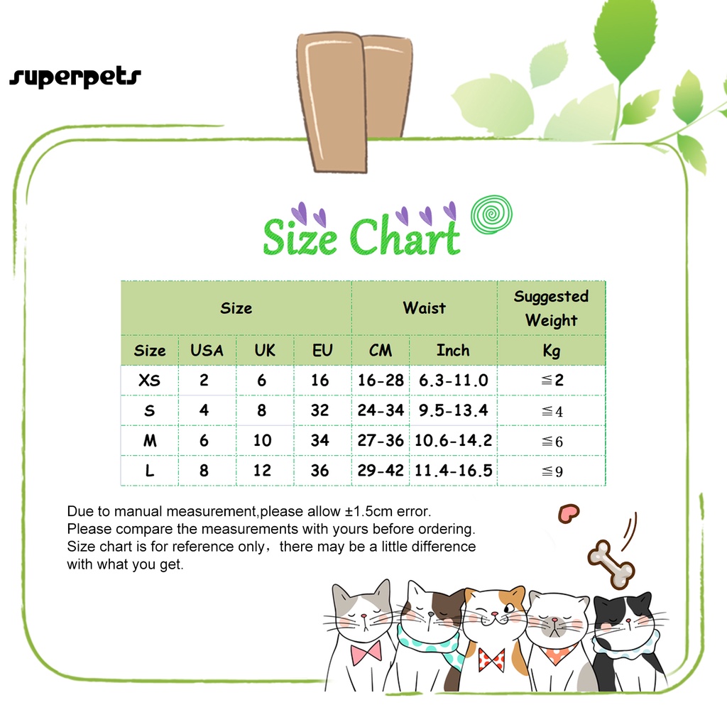 Quần sinh lý 4 kích thước tùy chọn cho chó cưng