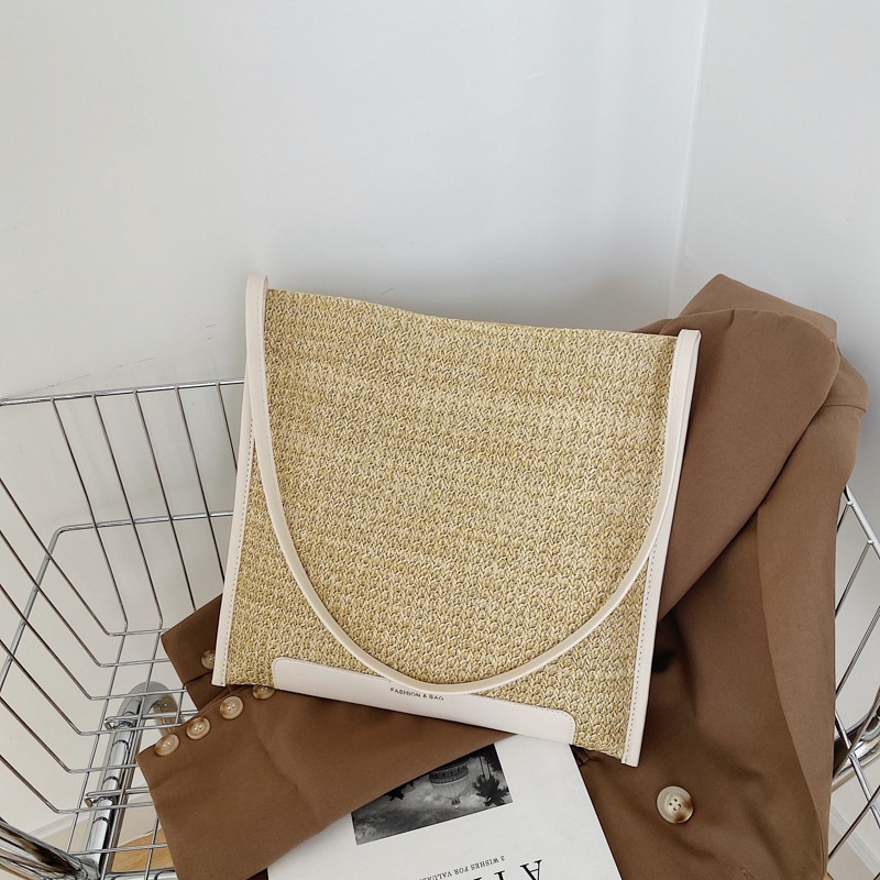 Túi Xách Đan Cói Cỡ Lớn Thiết Kế Đơn Giản Thời Trang Cho Nữ