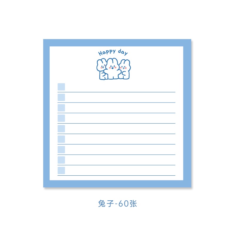 Tập 60 tờ giấy note ghi nhớ, giấy nhớ hoạ tiết đáng yêu đơn giản ST398
