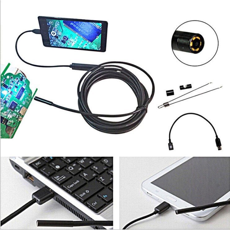 Camera nội soi  đèn 6 LED  chống nước IP67 dây dài 5m