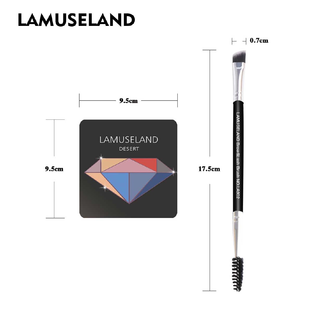 Bảng Phấn Mắt + Cọ Đánh Phấn Mắt LAMUSELAND LAS303 Có 9 Màu Nhũ Ánh Kim Cương Và Lì 12g