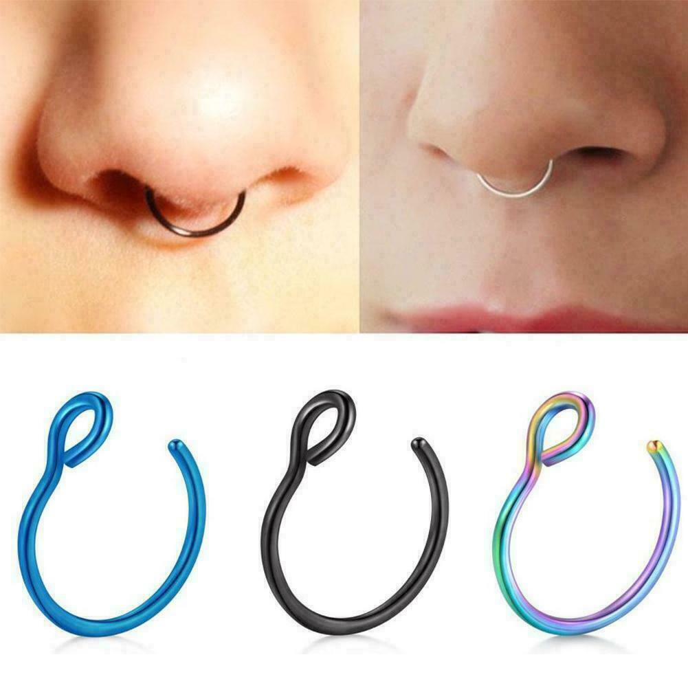 Khuyên mũi hình chữ C bằng thép M1F7 F9C5 A0R3 F6Q4 J8R6