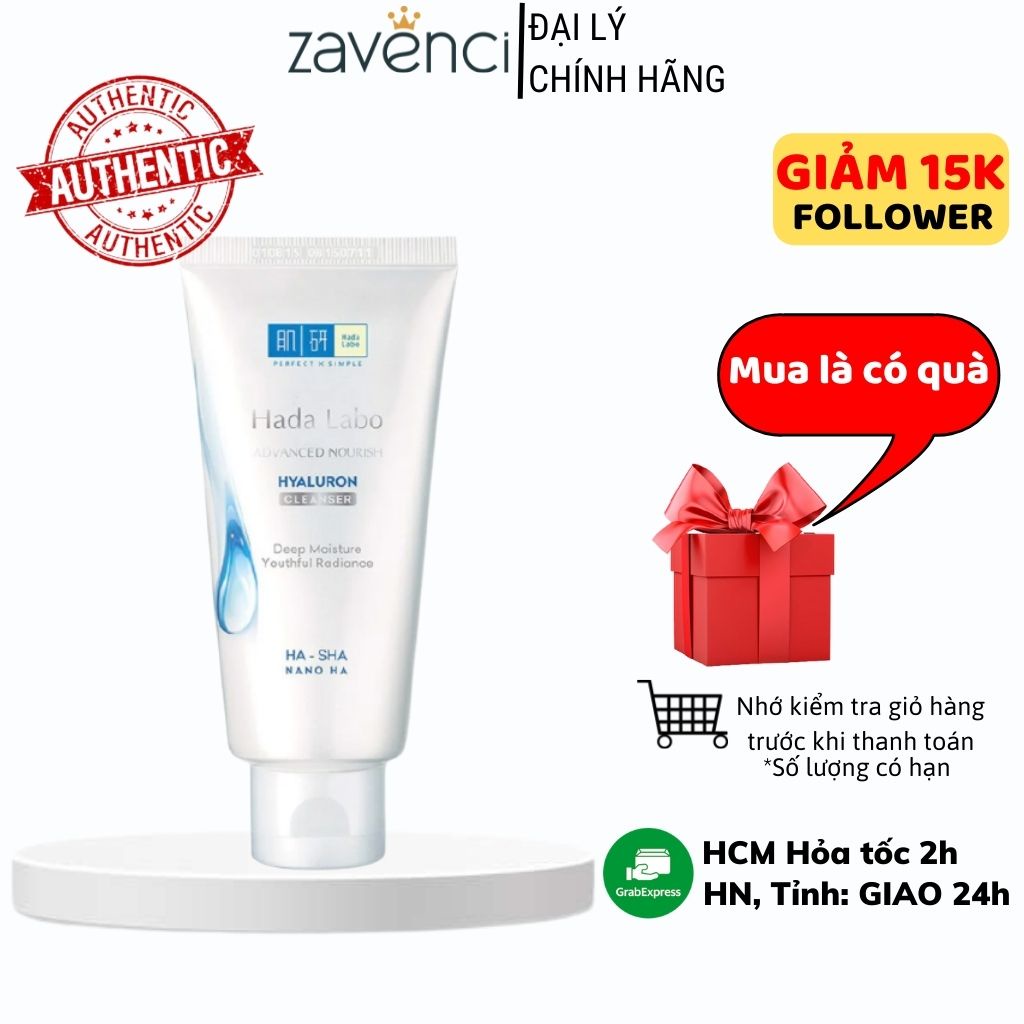 Sữa rửa mặt HADA LABO Advanced Nourish Cleanser dưỡng da dưỡng ẩm 80g - ZAVENCI Official