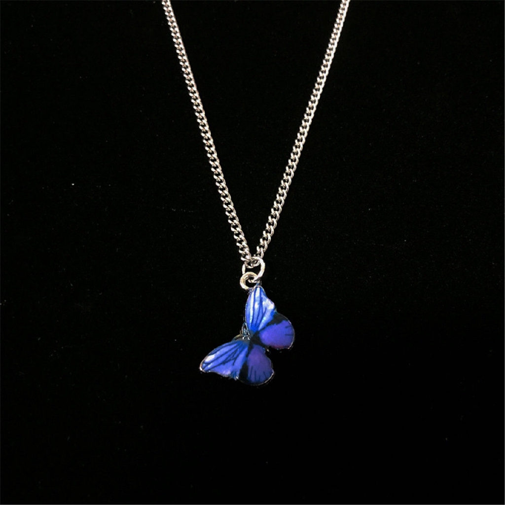 Dây chuyền mặt hình bươm bướm nhiều màu sắc phong cách Hàn Quốc