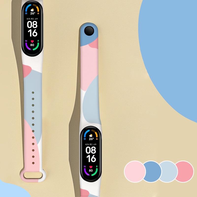 Dây đeo đồng hồ chất liệu silicon màu trơn thích hợp cho Xiaomi Mi Band 6 5 Xiaomi Mi 5 6