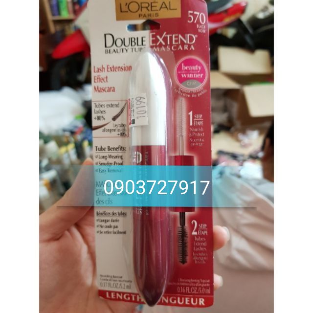 (Có sỉ từ 10 cây)Mascara 2 đầu dưỡng mi Loreal Paris Double Extend Beauty Tubes