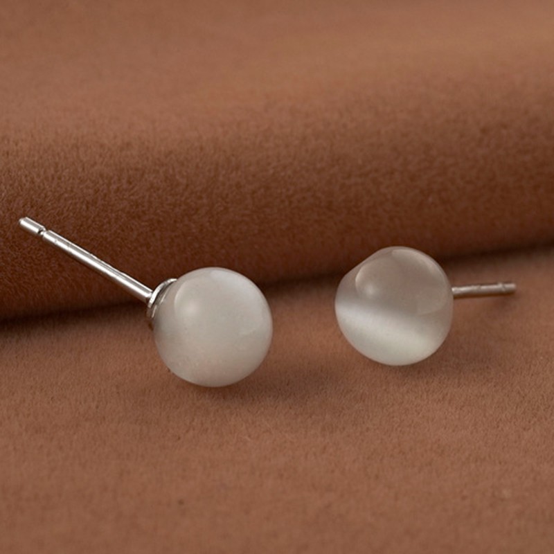 Bông tai bạc 925 cho phụ nữ ánh trăng opal đồ trang sức thời trang cổ điển