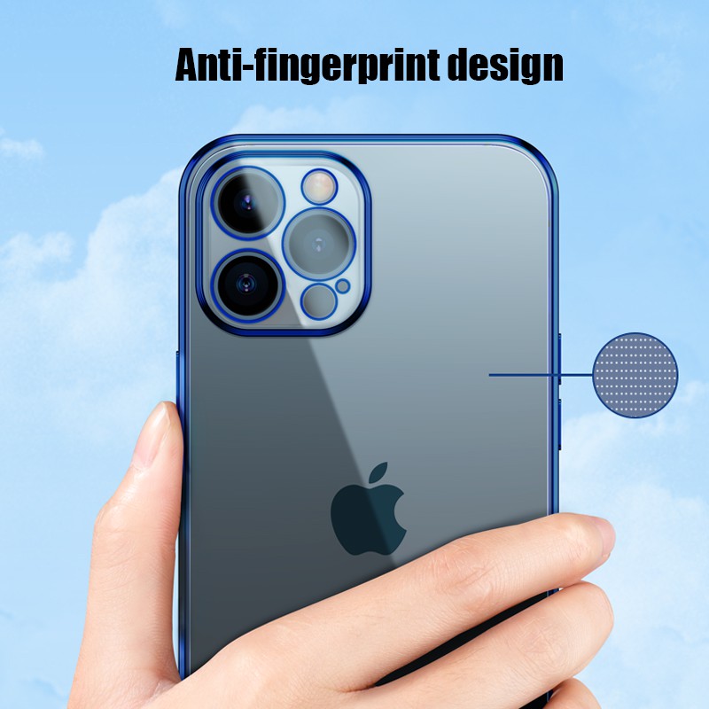 Ốp điện thoại TPU mềm hình vuông viền màu nhiều màu lựa chọn cho iPhone 12 mini pro Max 11 | BigBuy360 - bigbuy360.vn
