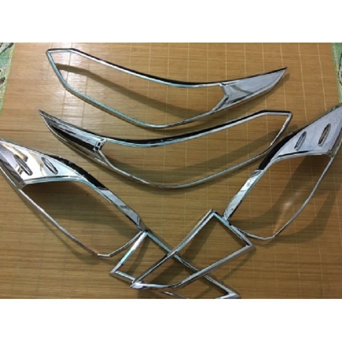 Ốp viền đèn pha, hậu xe Toyota Vios 2019 - 2020, 2021, 2022, 2023 mạ crom cao cấp sáng bóng