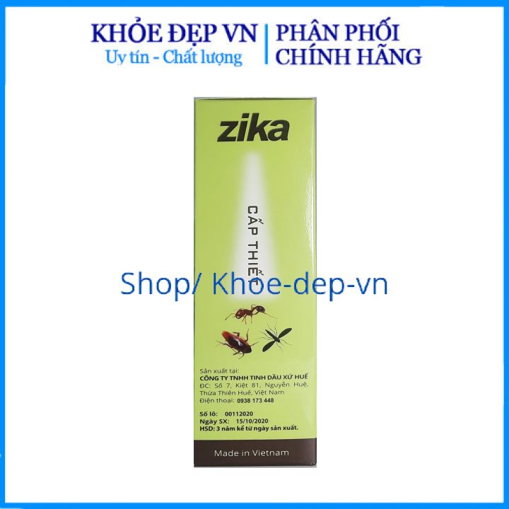 Xịt chống muỗi ZIKA xua đuổi côn trùng, tránh muỗi đốt – Hộp 1 chai 100ml