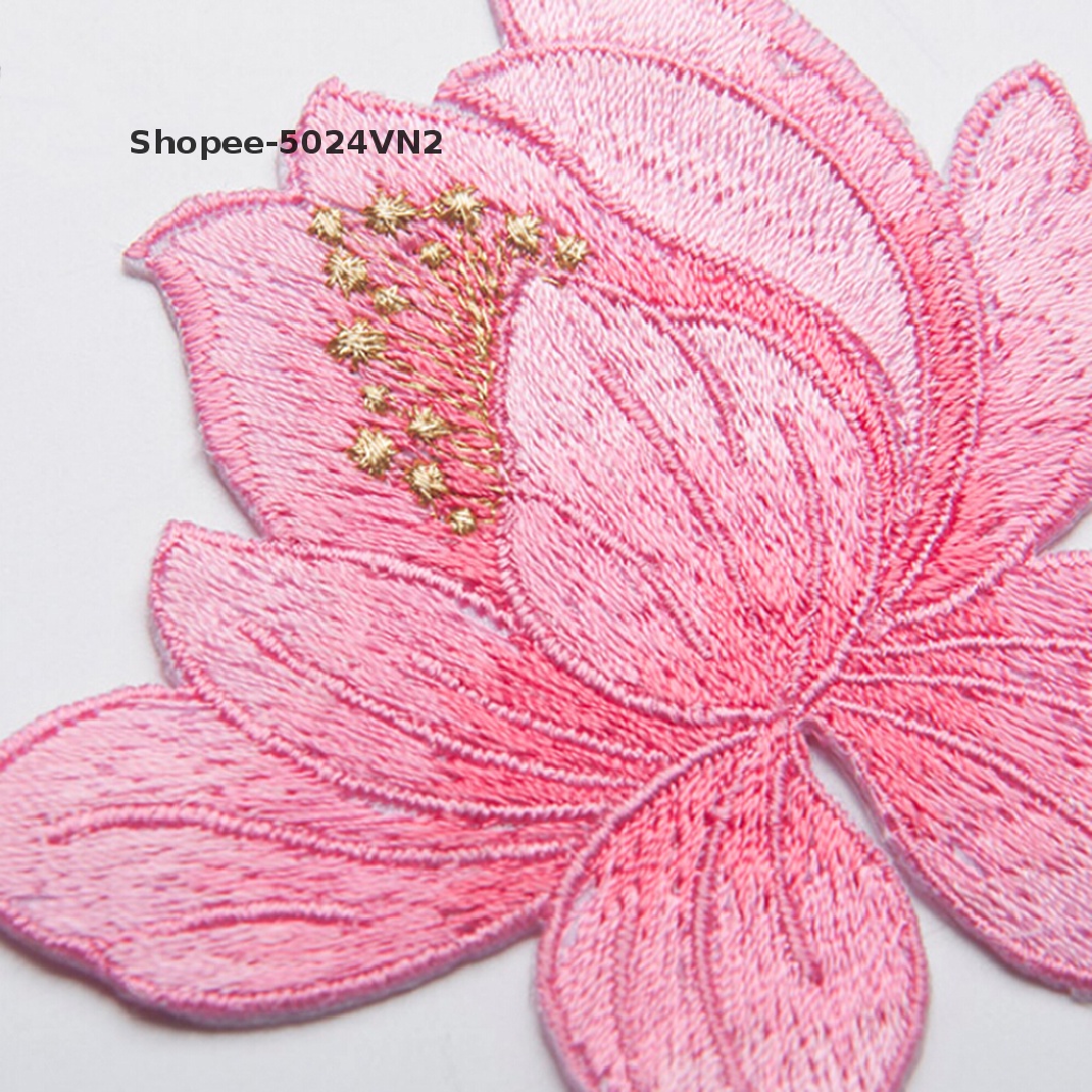 Miếng sticker ủi thêu hình hoa sen DIY